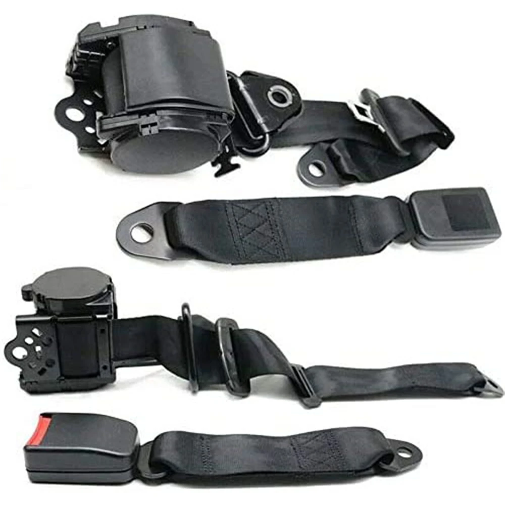 

2x Retractable 3 Point Safety Seat Belt Straps Car Vehicle Adjustable Belt Kit