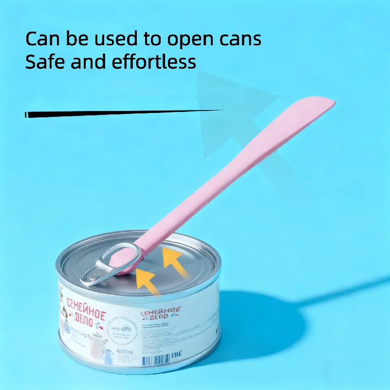 Pet cat long-handled can scoop multi-functional pet can opener cat feeding spoon lid opener for cat cans.