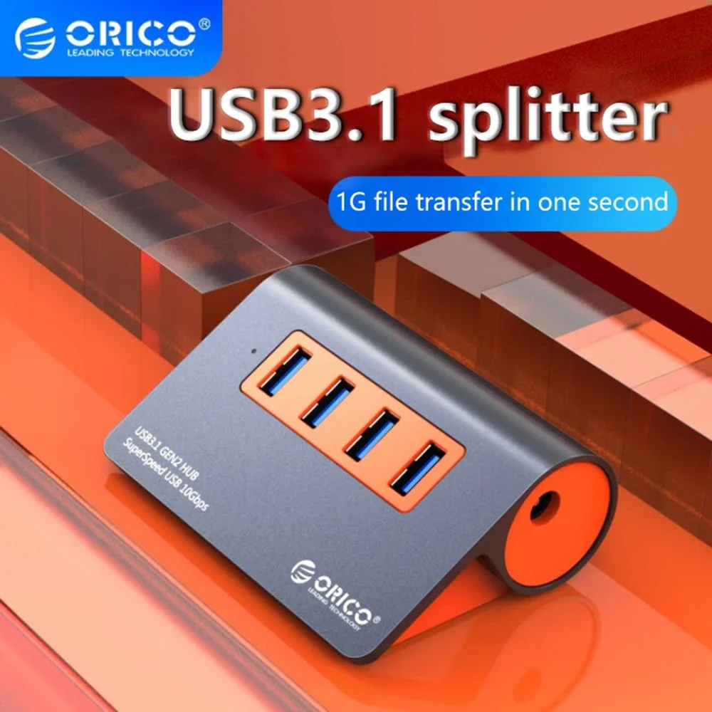 

ORICO USB3.1 Gen2 HUB 10Gbps Aluminum USB Hub OTG Splitter USB Several Port Extension With 12V Power Adapter Computer Peripheral