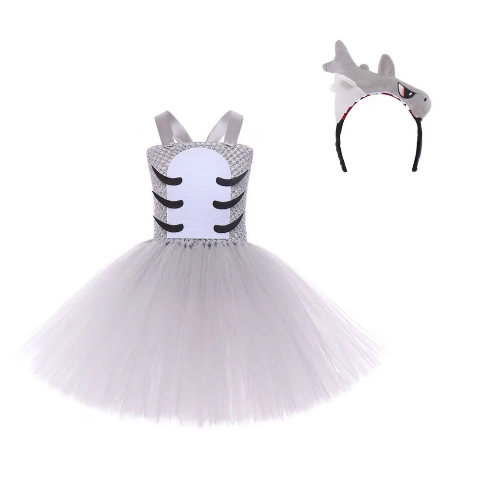 

Детское пышное марлевое платье с изображением океанских животных на Хэллоуин, детский костюм акулы, юбка-пачка