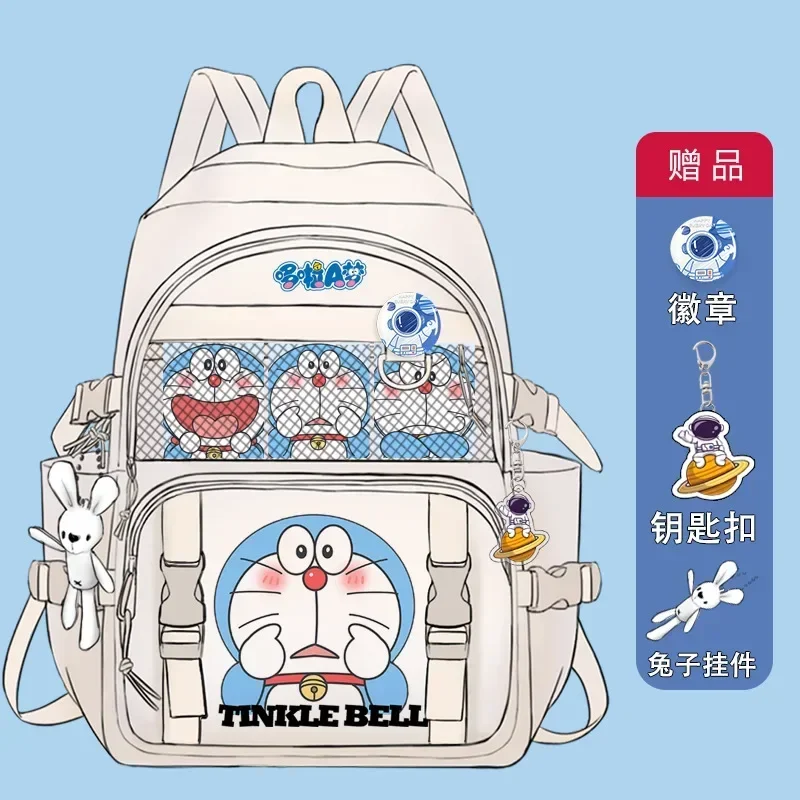 Doraemon Cartoon Backpack Primary School Grade 1 to Grade 5 Cute Schoolbag Junior High School Students Backpack 35x16x45cm