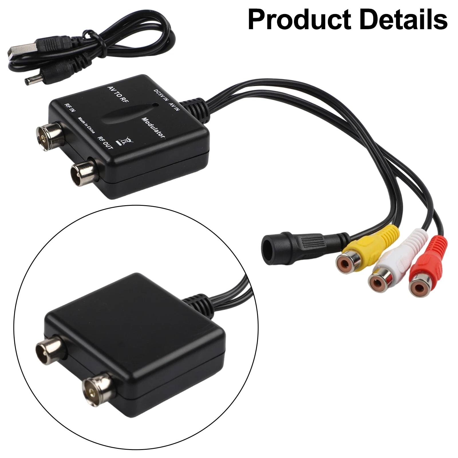 Black NTSC Output Modulator Demodulation Converter Professional Manufacturing Stable Performance Audio Video Output