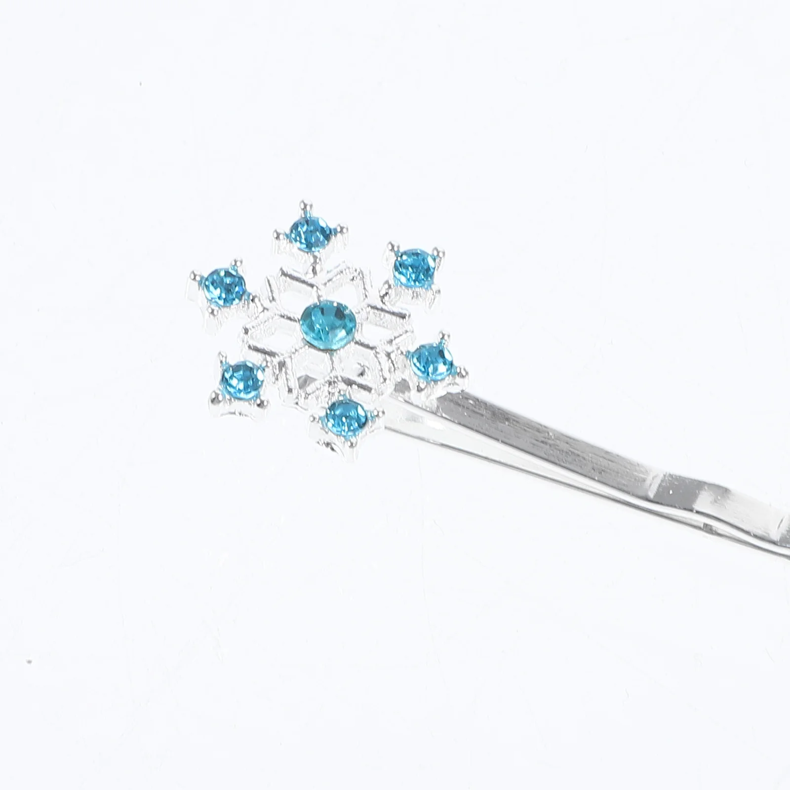 6pcs Snowflake Hairpins Mixed Ribbon Hair Clips Barrettes Hair Accessories for Kids Children (5 Blue Hair Pin + 1 Blue Claw Clip