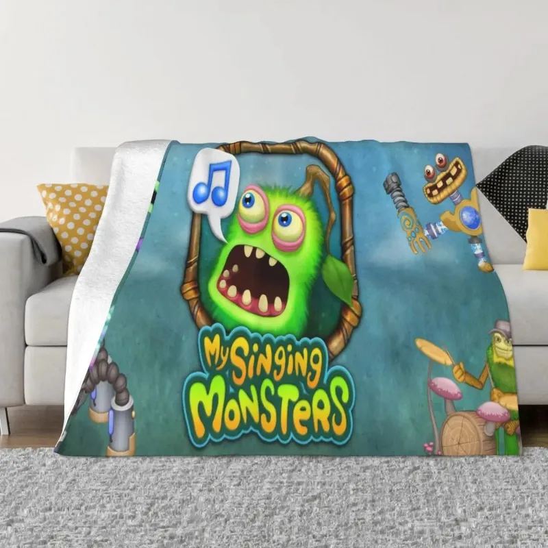 

Monsters Baby Blanket Video Games Plaid Coral Fleece Plush Summer Thin Throw Blanket for Sofa Office Plush Thin Quilt