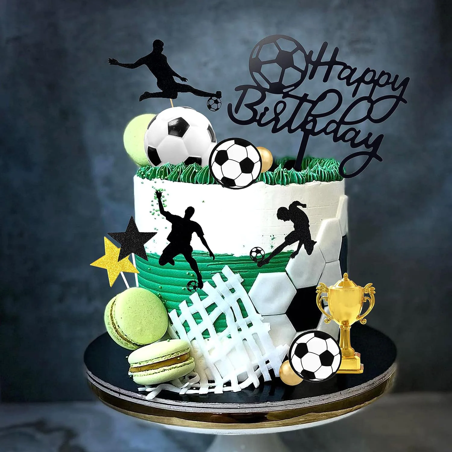 37PCS Sport Kuchen Dekoration mit Fußball Fußball Baseball Basketball Tennis Golf für Jungen Sport Thema Geburtstag Party Supplies – Detail 17
