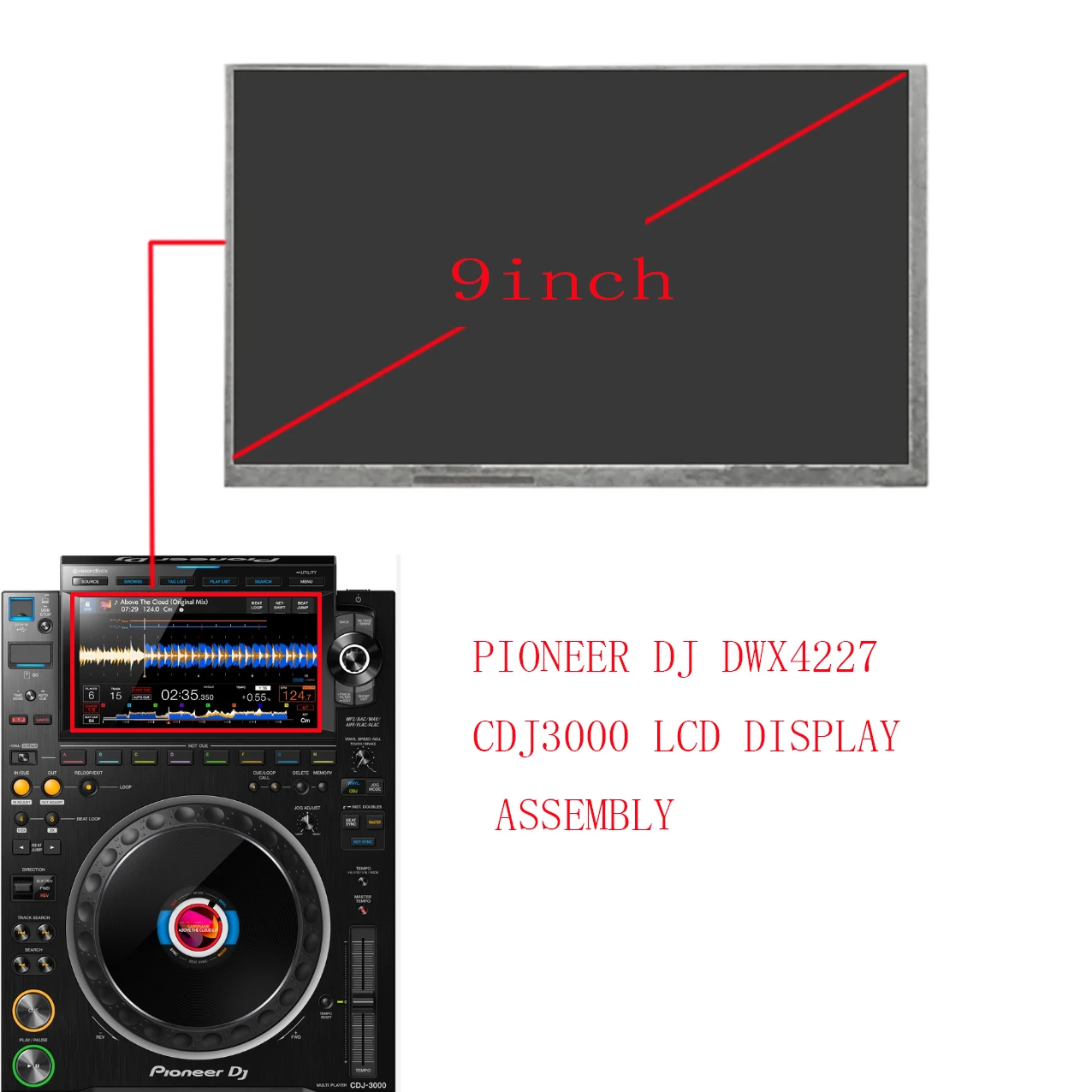 Replacement LCD Display PIONEER DJ DWX4227 CDJ3000 LCD DISPLAY ASSEMBLY