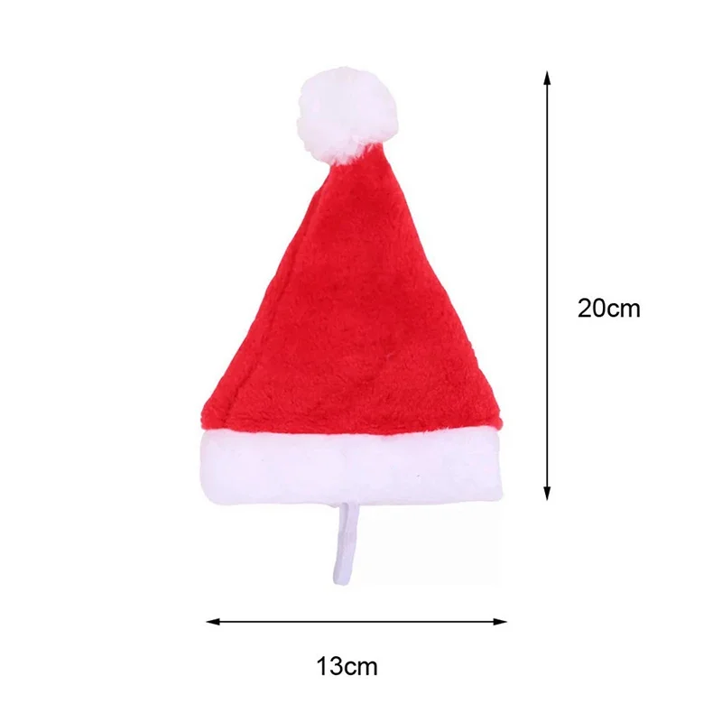 Pet Santa Hat Dog Cats Christmas Plush Headwear Xmas New Year Party Headpiece Puppy Cat Cosplay Costume Accessories