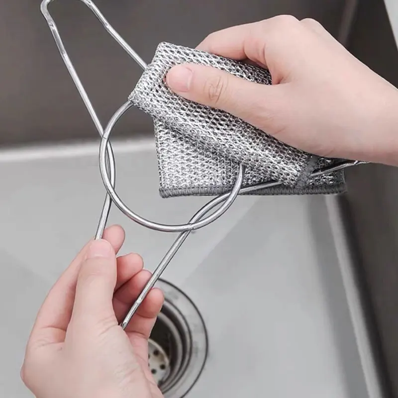 10 قطعة أطباق أسلاك الفولاذ متعددة الأغراض غير قابلة للخدش قابلة لإعادة الاستخدام تنظيف الملابس خالية من الرائحة فرك الملابس للأطباق تجهيزات المطابخ المطبخ