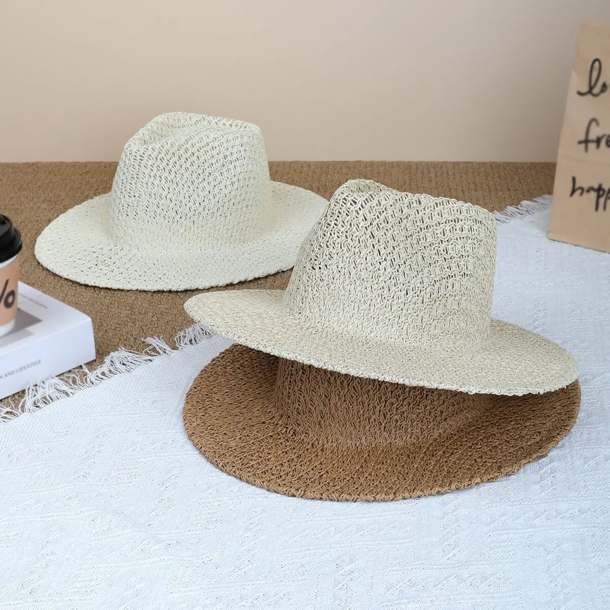 Old Money Style High-End Straw Hat, Hollowed-Out and Breathable + Uv Protection, Suitable for Daily Use/Vacation/Travel/Multiple Occasions to Easily Create a High-End Look