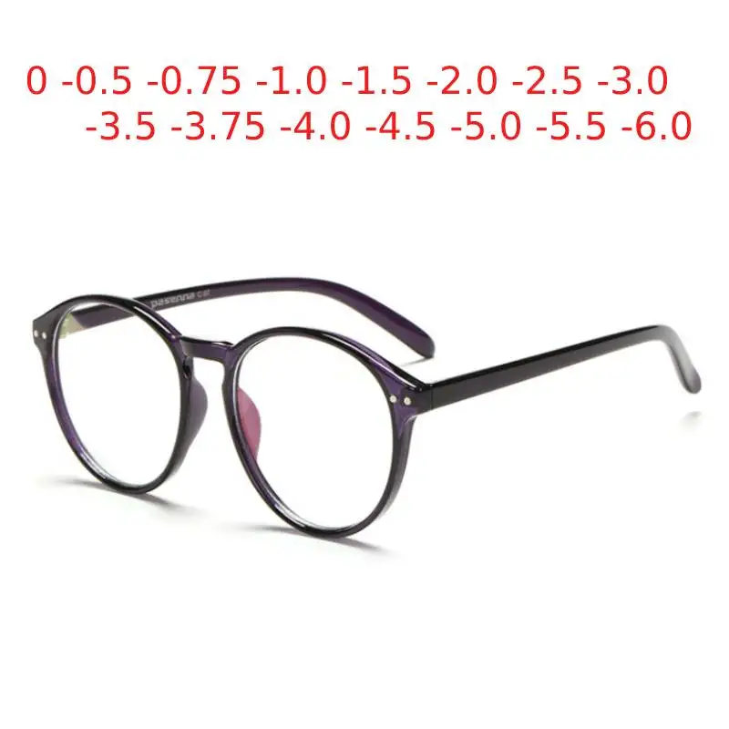 

Retro Acetate Round Prescription Glasses Frame Women Men Optical Myopia Photochromic Eyewear 0 -0.5 -1.0 -2.0 To -6.0