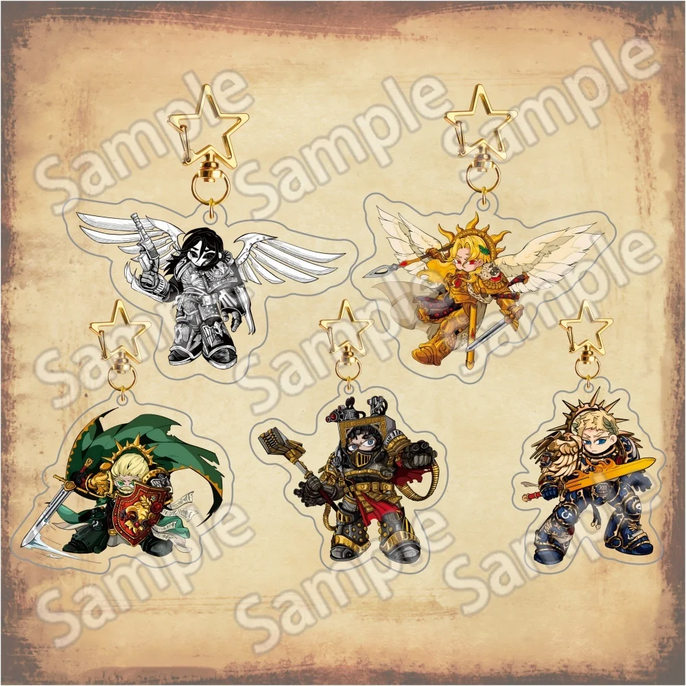 40k Q Version  6cm-10cm Acrylic Stand Keychain  Game Character Desk Ornament Collectible Fan Gift