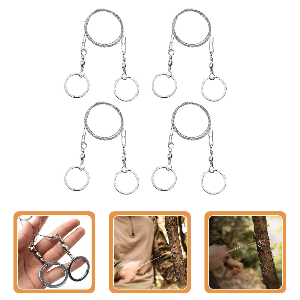 4 Pcs Chainsaw Survival Tools Hand Wire Camping Steel Metal Outdoor Emergency Stainless Rope for