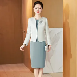 Yourqipao Two-piece Set Chinese Mother Of The Bride Dress Formal Evening Wedding Party Dresses Traditional Cheongsams for Women