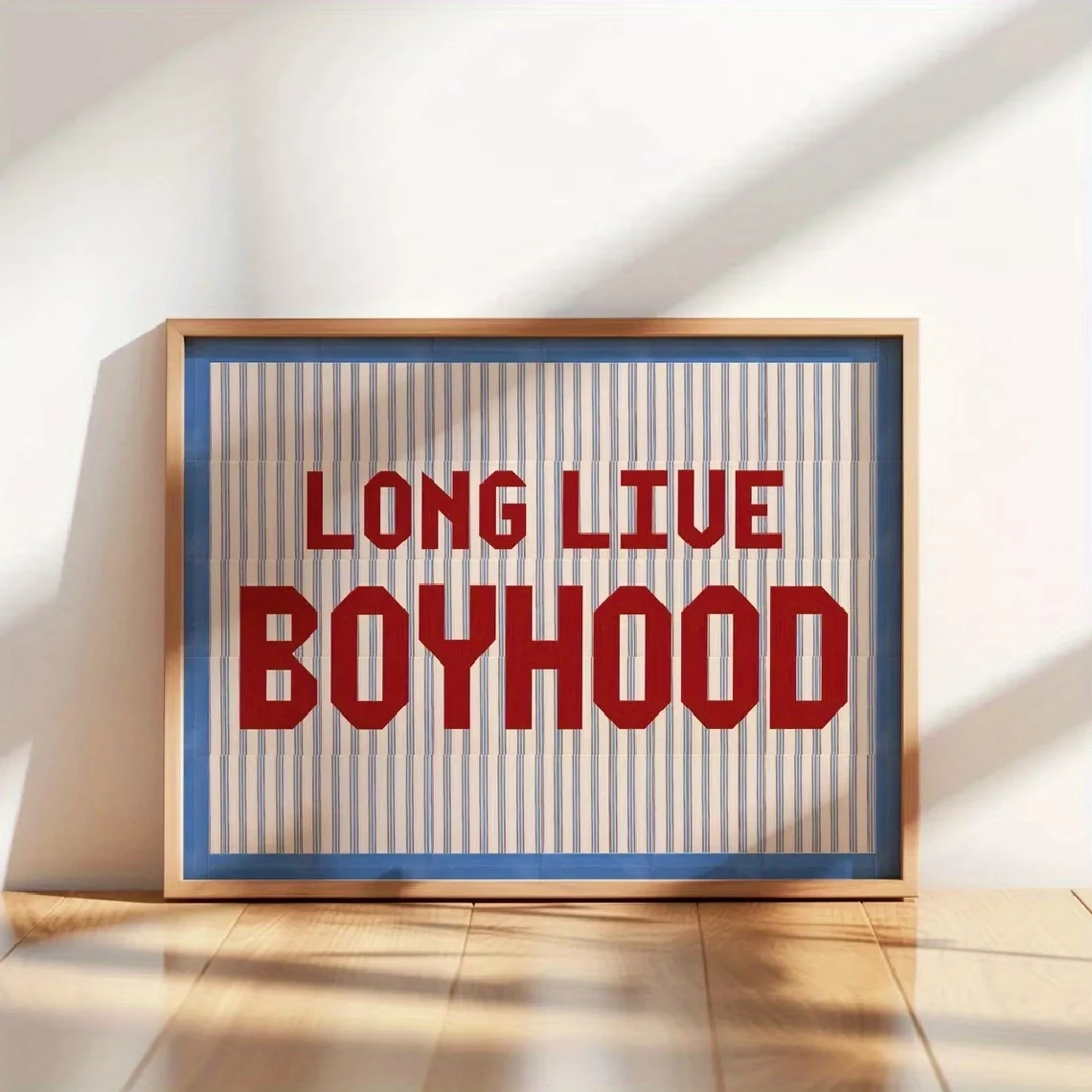 Moderner, retro-blau-roter Lebensechter-Jugend-Zitat-Wandkunstdruck, Leinwandgemälde, Poster, Bild für Schlafzimmer, Wohnzimmer, Heimdekoration