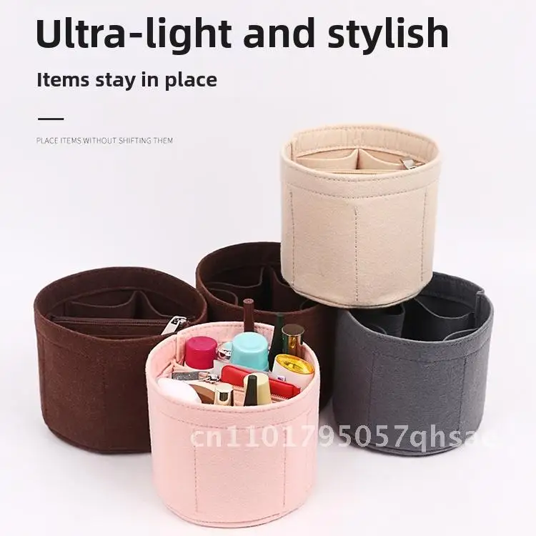Suitable For Lv Cannes Inner Bag, Round Felt Water Bucket Bag, Partition Bag, Inner Bag Lined With Felt Makeup Bag