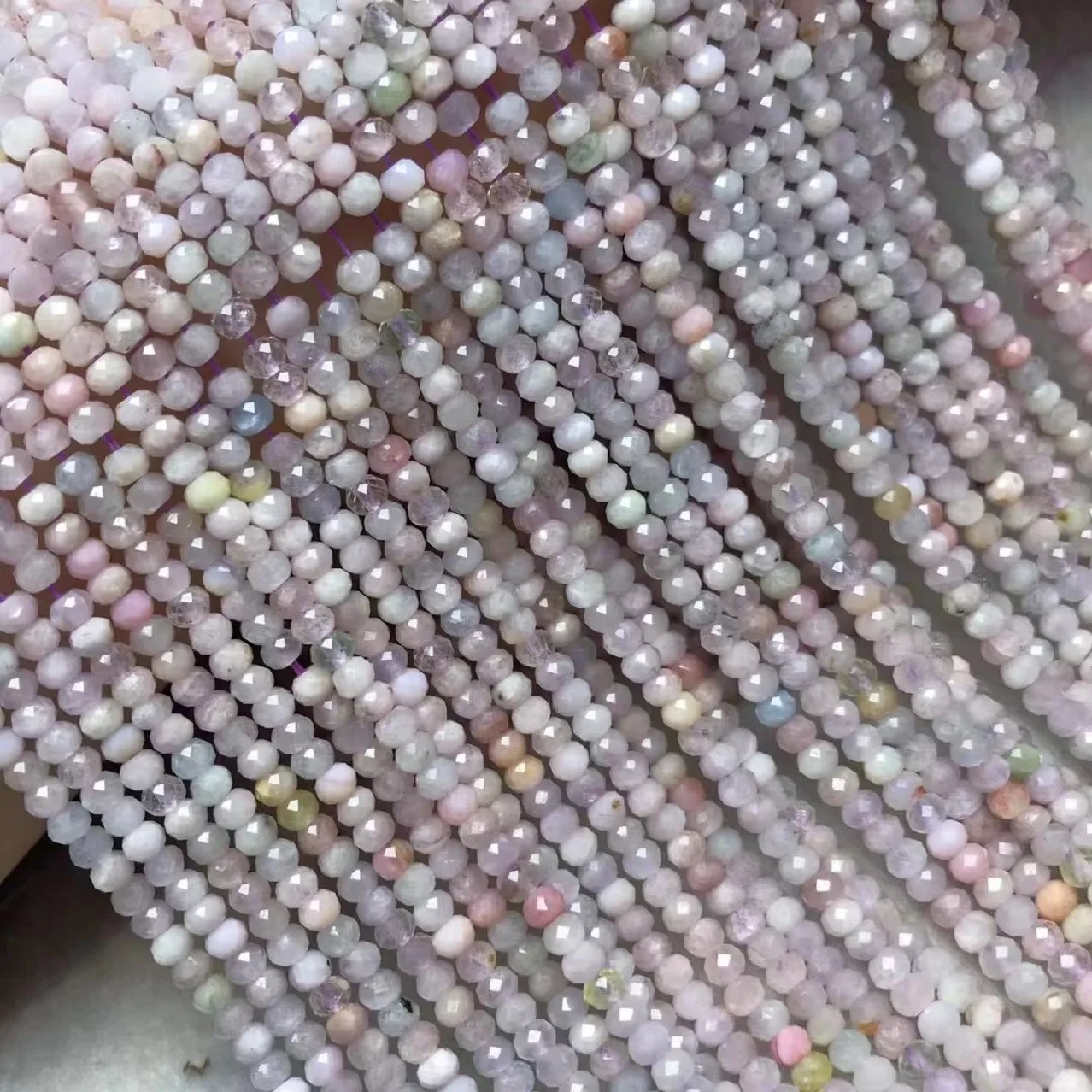 

KUNZITE PURPLE roundelle faceted multicolor 3*4mm for DIY jewelry 38cm making loose beads FPPJ wholesale beads nature