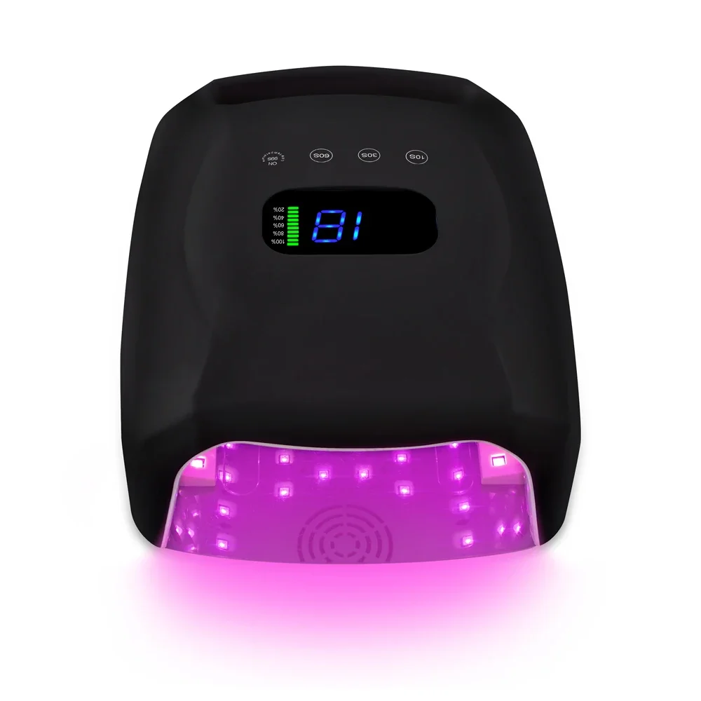 New High Power 96W Strong RED light Cordless Rechargeable Wireless LED UV Nail Lamp For Gel Nail Polish Dryer