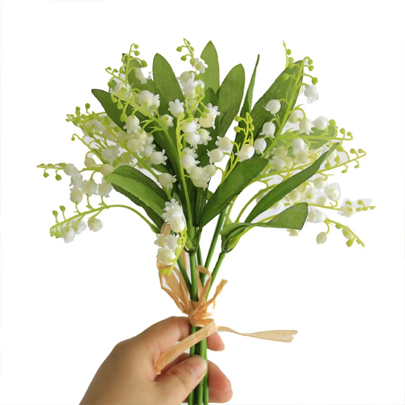 

Simulated Lily Of The Valley Bell Flower Bouquet Hand Held Flower Bouquet Room Table Top Decoration Home Decor Simulated Flower