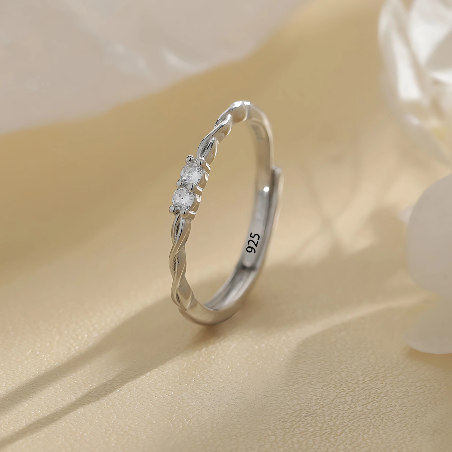 

Кольцо Sam Panda из стерлингового серебра 925 пробы с цирконием для женщин, минималистичный корейский регулируемый модный ювелирный подарок, дропшиппинг