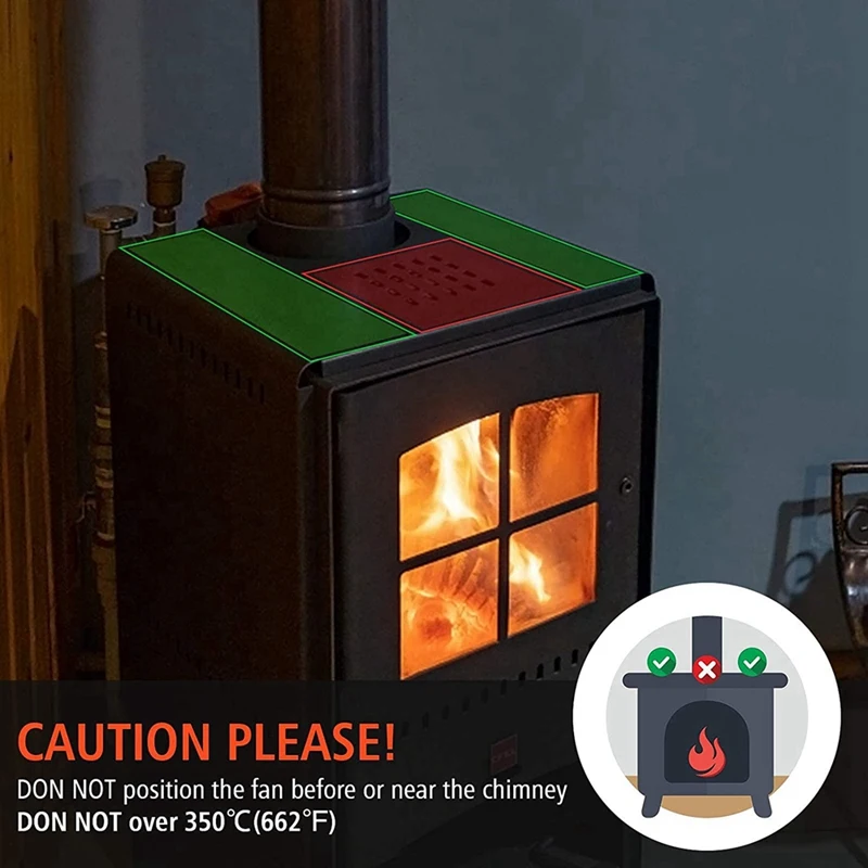 Stove Fan, 6 Blades 50℃ Start Quiet Operation Wood Stove Fan, Thermally Powered Fireplace Fan, Stove Fan,Fireplace Fan