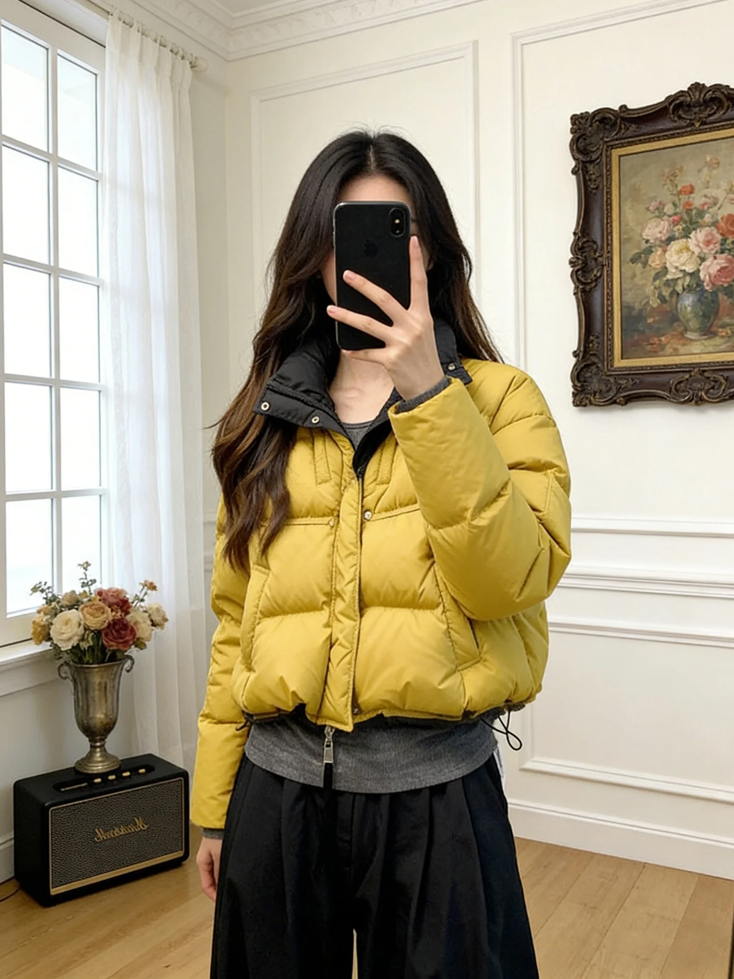 

Korean Sle ort Thiened Yellow Stand Collar down Cotton Jaet Women's Winter New Small Size Bread Coat Outerwear