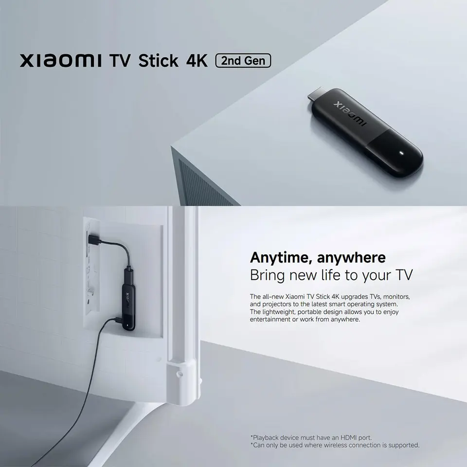 2025 Xiaomi TV Stick 4K 2da Gen, Google TV, WiFi 6 Streaming Media Portátil, Netflix Google Assistant, Smart TV Dongle BT5.2 2
