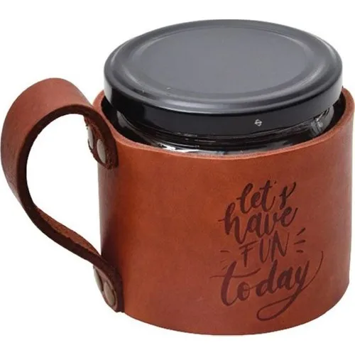 Campout Leather Mug Let's Have Fun Today