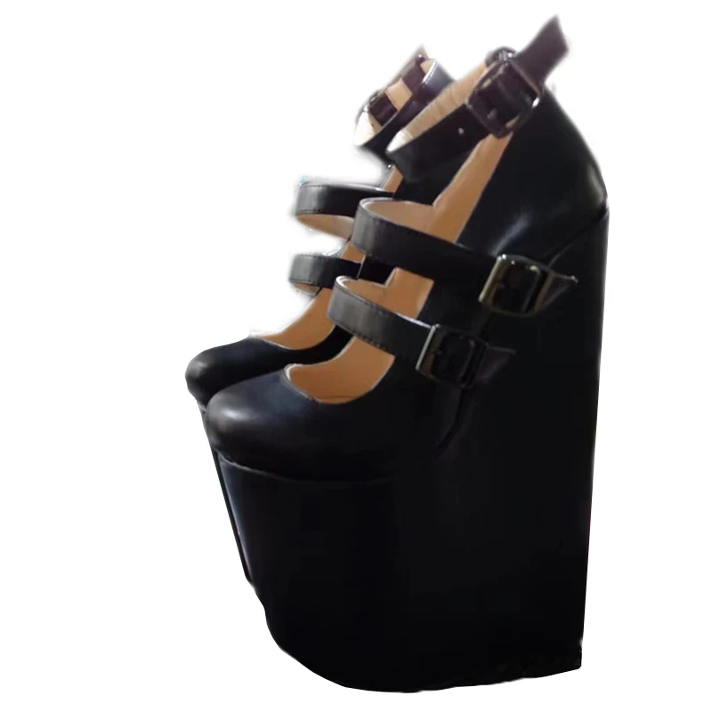 

DIZHUANG shoes Elegant women's high heels. About 20 cm heel height. Wedges heeled women's shoes. Thick sole platform shoes.34-45