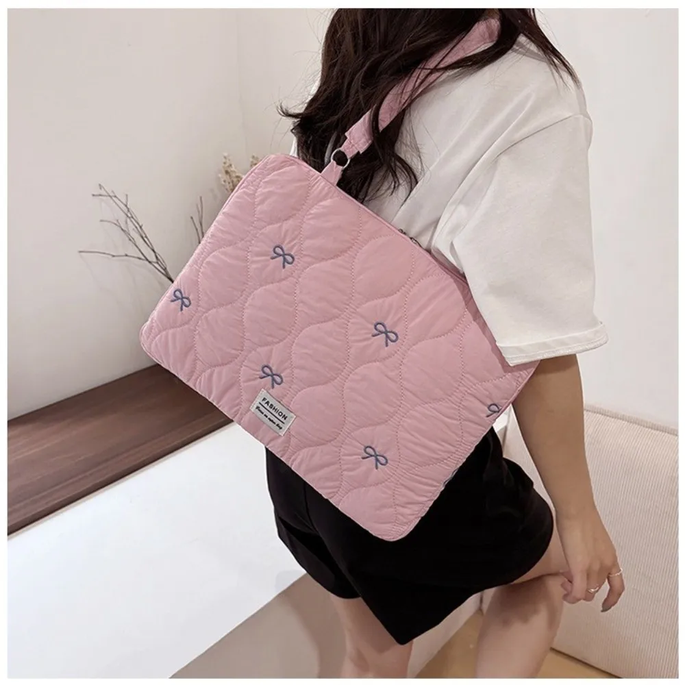 New 13-15.6inch Laptop Sleeve Puffy Shockproof Tablet Handbag Multifunctional Large Capacity Laptop Shoulder Bag Universal
