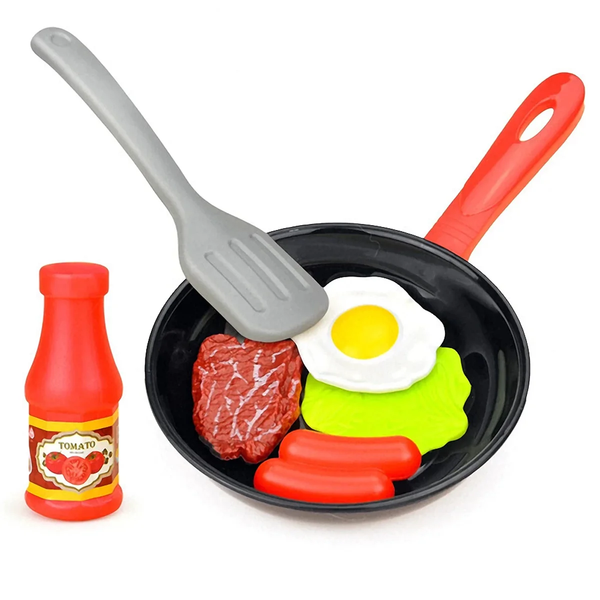 8PCS Children Kitchen Food Toys Simulation Cookware Game Set Pretend Play Pot Steak Vegetable Bread Hot Dog Omelette Kids Gift