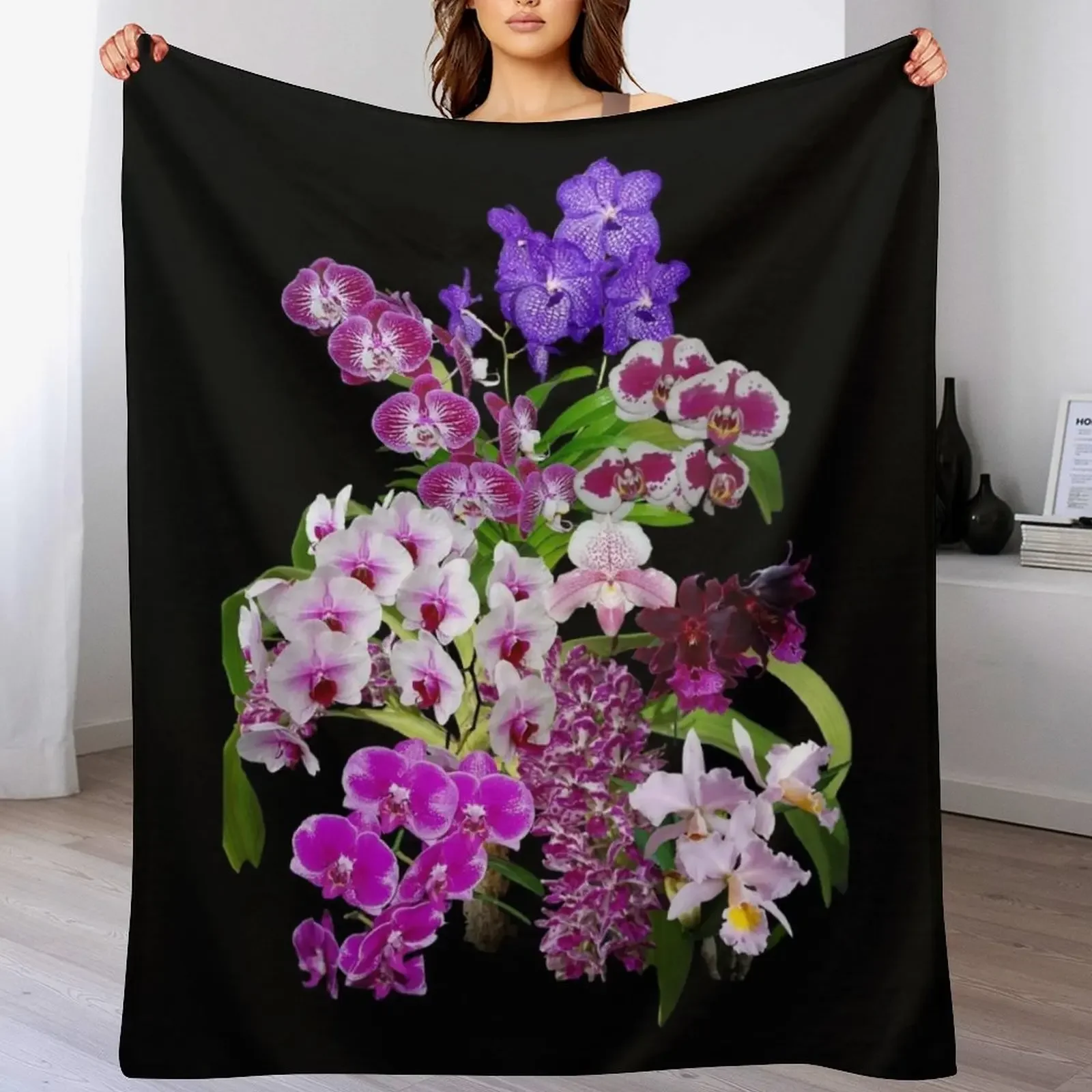 

Orchids - Cool and Restful Colors! Throw Blanket decorative Thermals For Travel Large Furry Blankets