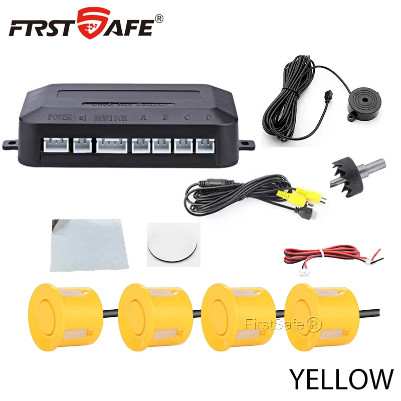 FirstSafe Factory CVBS AHD Video Parking 4-Sensoren Auto Reverse Backup Rear Buzzer Radar Monitor System unterstützt Android System