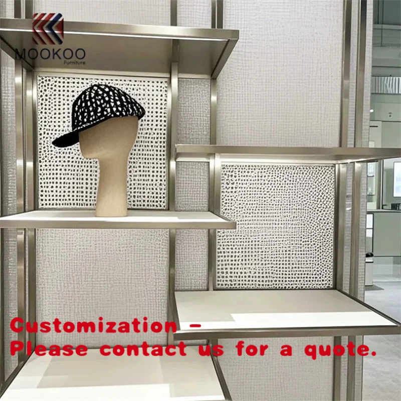 

custom.High-end Metal Retail Display Rack Stainless Steel Boutique Shelving Mall Store Fixture