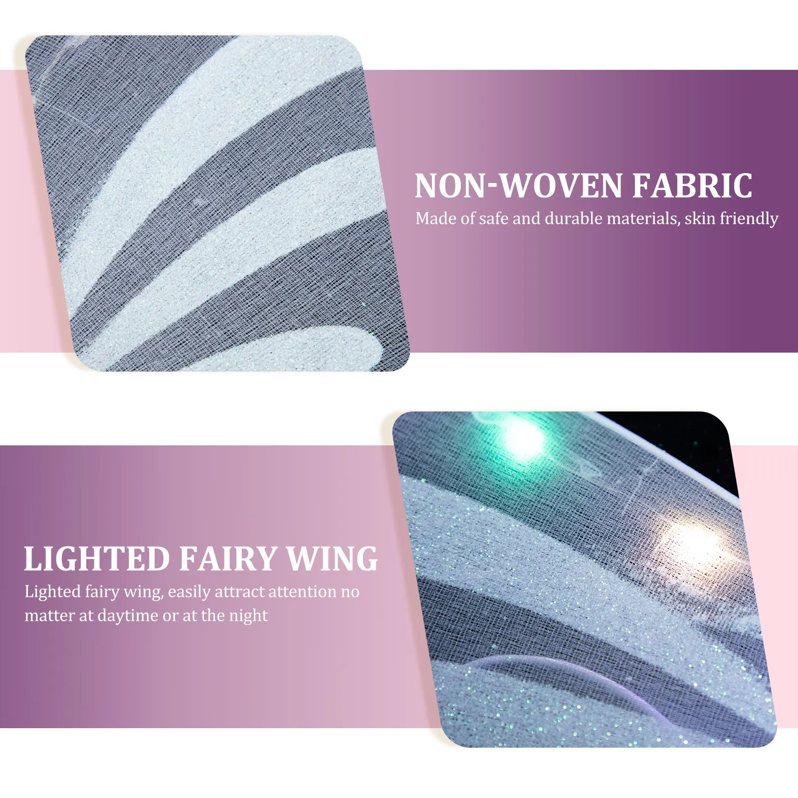 

Glowing Fairy Wings Kids Costume Accessory Breathable Wear Resistant cosplay Halloween Stage Birthday Decor Prop