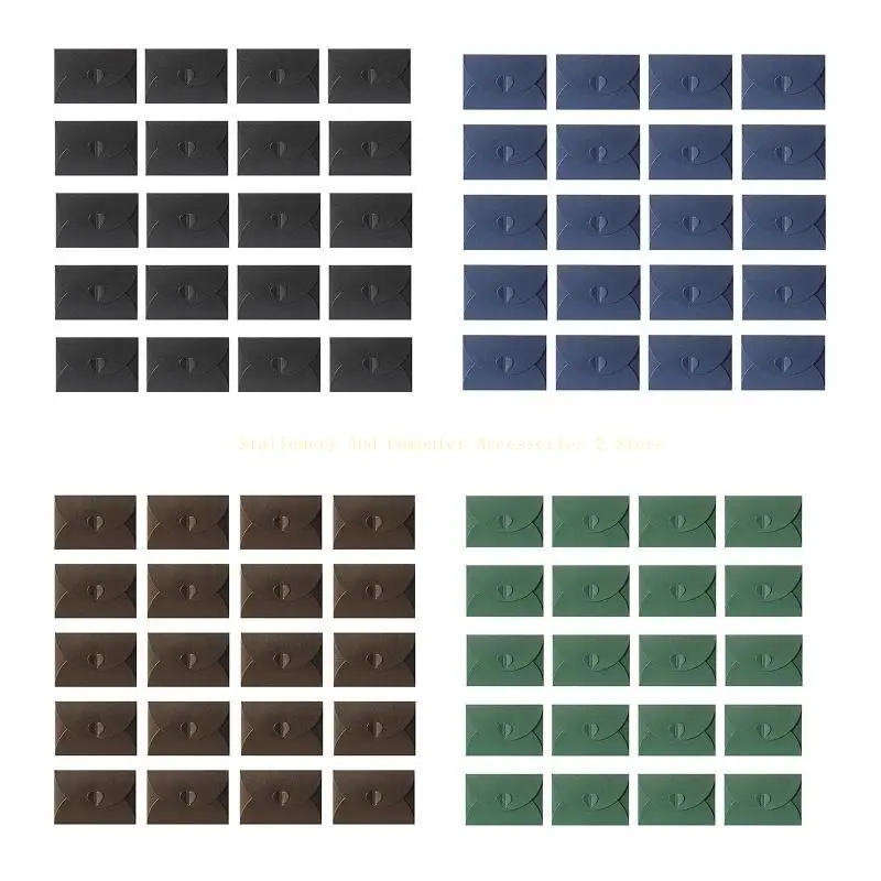 20PCS Small Envelopes Solid Color Envelopes Glitter Envelopes for Wedding Party