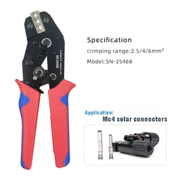 Crimpadora de conector de Cable Mc4 PV, pinza de SN-2546B, alicates de prensado, herramienta de prensado, Terminal eléctrico