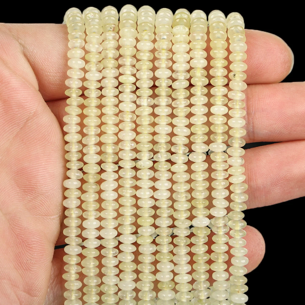 4x2mm Natural Citrine Angelite Abacus Rondelle Loose Beads for Jewelry Making DIY Bracelets Handmade Accessories 15inches