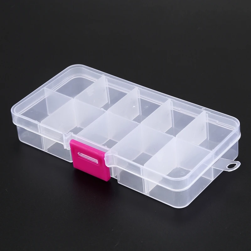 3Pcs 10 Grid Electronic Component Parts Kits Plastic Storage Box Case