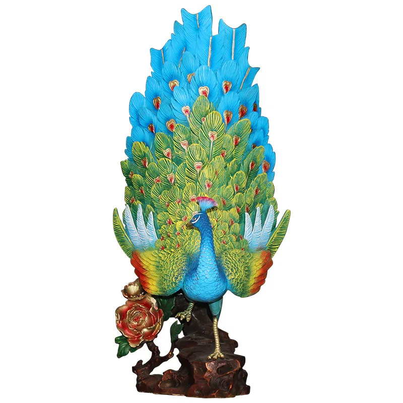 

All-copper peacock rich Linmen ornament creative copper Chinese living room decoration