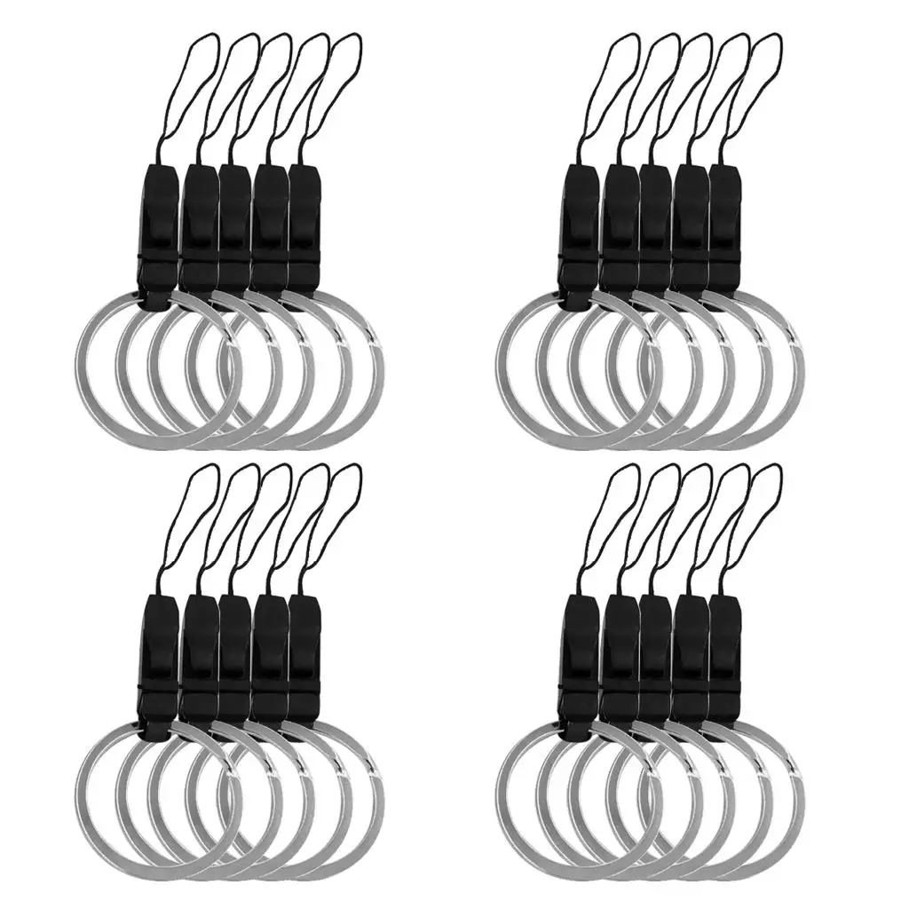 20Pcs FASHION Nylon Rope High Quality Plastic Metal Key Chain Key Ring Pendant DIY Doll Chain Card Chain Bag Charms Accessories