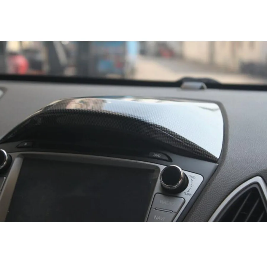 YAQUICKA New Carbon Fiber Style Car Console Instrument GPS Navigation Upper Cover Trim Styling For Hyundai IX35 2010-2015