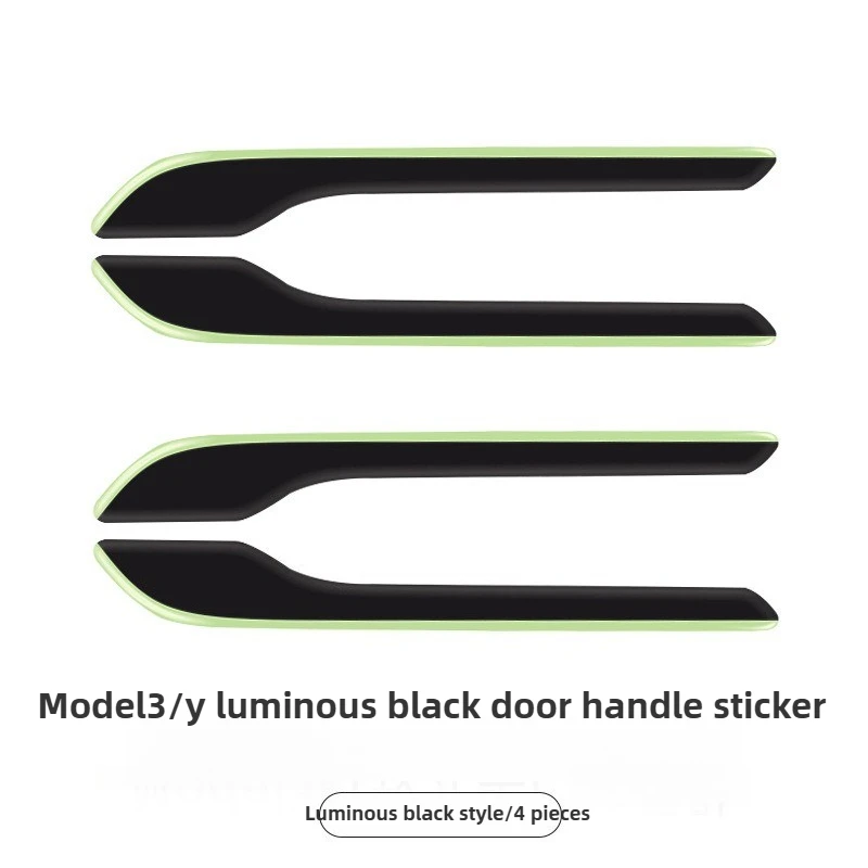 

For Tesla Model Y 3 3+ Luminous Night Glow Soft Rubber Protector Car Accessories For Model Y Launch Car Door Handle Sticker 2025