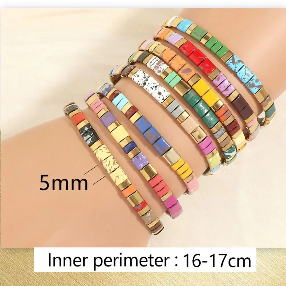 Fashion Colorful Tila Beads Bracelet Beads Geometric Type Elastic Bracelet Stackable Bracelet Jewelry - view 6