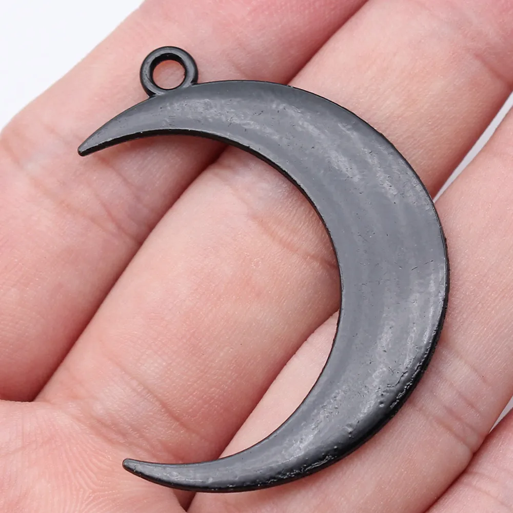 Engraved Crescent Moon Star Charm Pendant Alloy Celestial Mystical For DIY Bracelet Necklace Jewelry Making Supplies