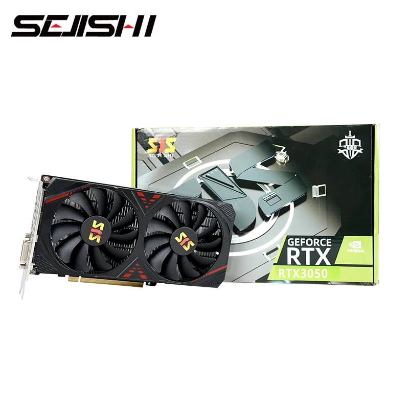 SEJISHI SJS RTX 3050 6G Graphics Card NVIDIA GPU GDDR6 96bit HDMI DP DVI PCI-E 4.0 rtx3050 6gb Gaming Video Card Mining