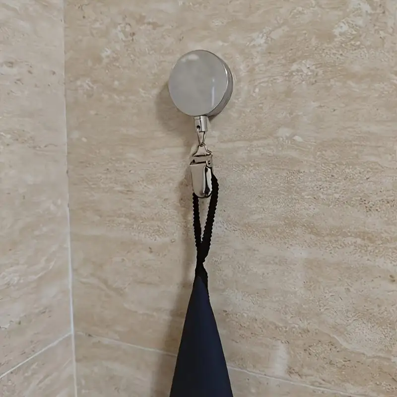 No Punching Self Adhesive Towel Hook Retractable Clip Waterproof Towel Hanger For Home Kitchen Bathroom