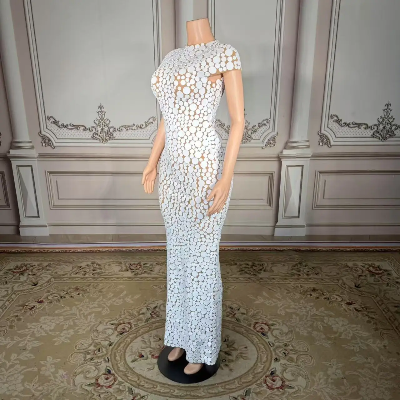 

Новые женские вечерние платья с белыми зеркалами, роскошные вечерние платья, женская эксклюзивная одежда