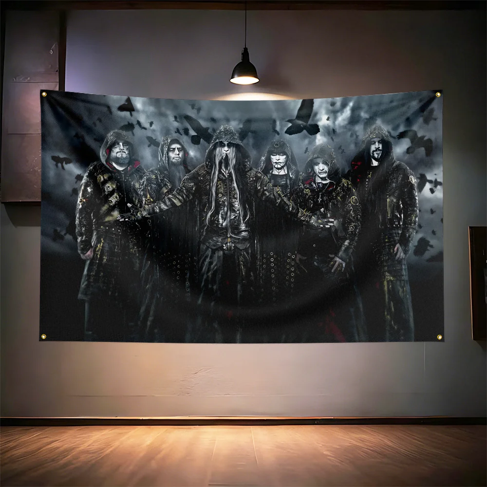 Rock Music Flag  for Dimmu Borgir Fans Banner HD Print Brass Grommet Garage Bedroom Living Room Dorm Wall Decor Tapestry