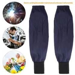 1 Pair Welder Lengthen Arm Protective Sleeves Denim Blue Welding Arm Sleeves Working Sleeves Cut Resistant Heat Protection