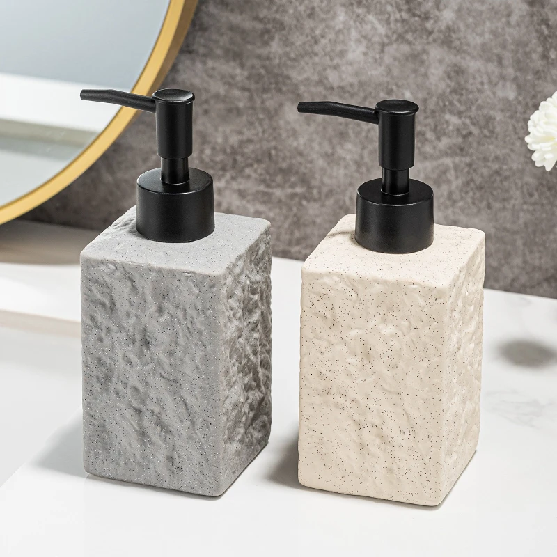 Wabi Sabi Ceramic Soap Dispenser Pump Bottle for Bathroom Shampoo Lotion Use Home Hotel Kitchen Sink Shower Refill Liquid Hand